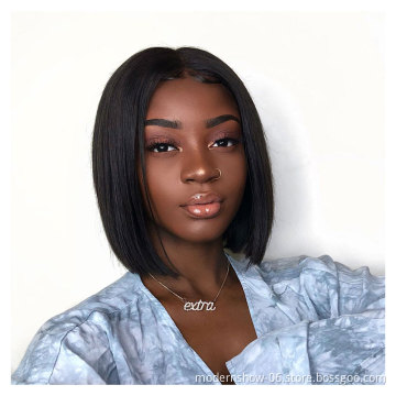 Factory Supply Virgin Straight 8 10 12 14inch Bob Wigs Lace Front Human Hair Wigs